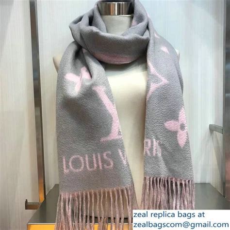 louis vuitton pink grey scarf|louis vuitton paris scarf.